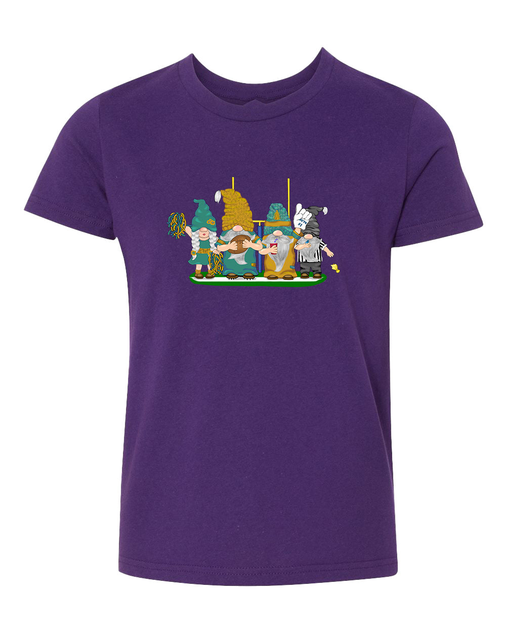 Teal & Gold Football Gnomes  (similar to Jacksonville) on Kids T-shirt