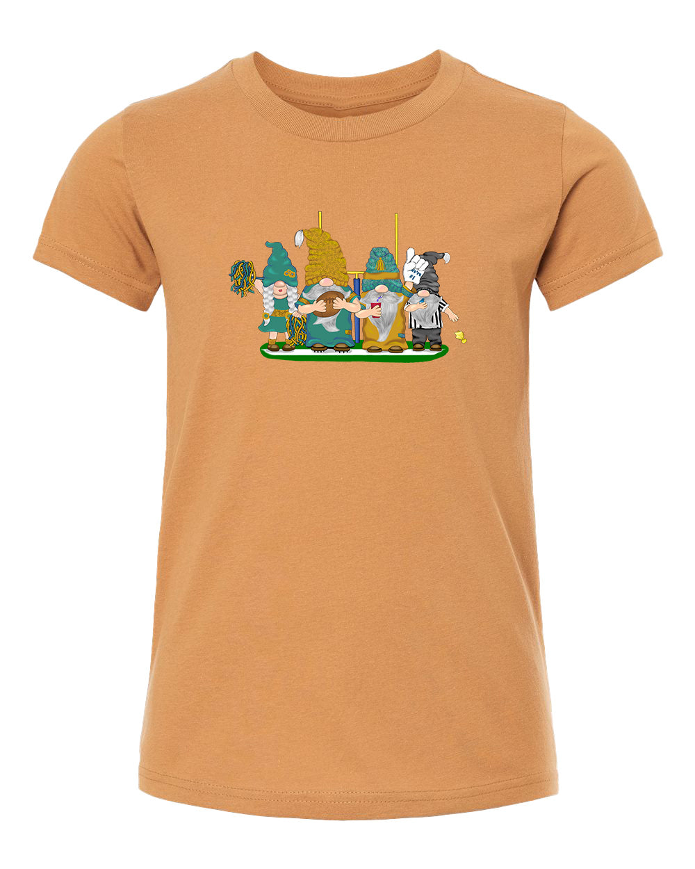 Teal & Gold Football Gnomes  (similar to Jacksonville) on Kids T-shirt