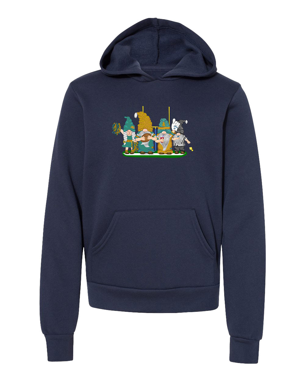 Teal & Gold Football Gnomes  (similar to Jacksonville) on Kids Hoodie