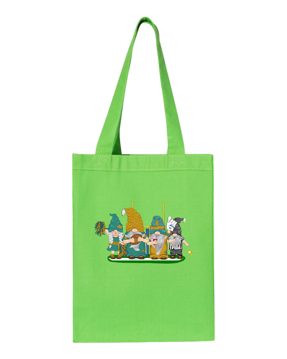 Teal & Gold Football Gnomes  (similar to Jacksonville) on Gusset Tote