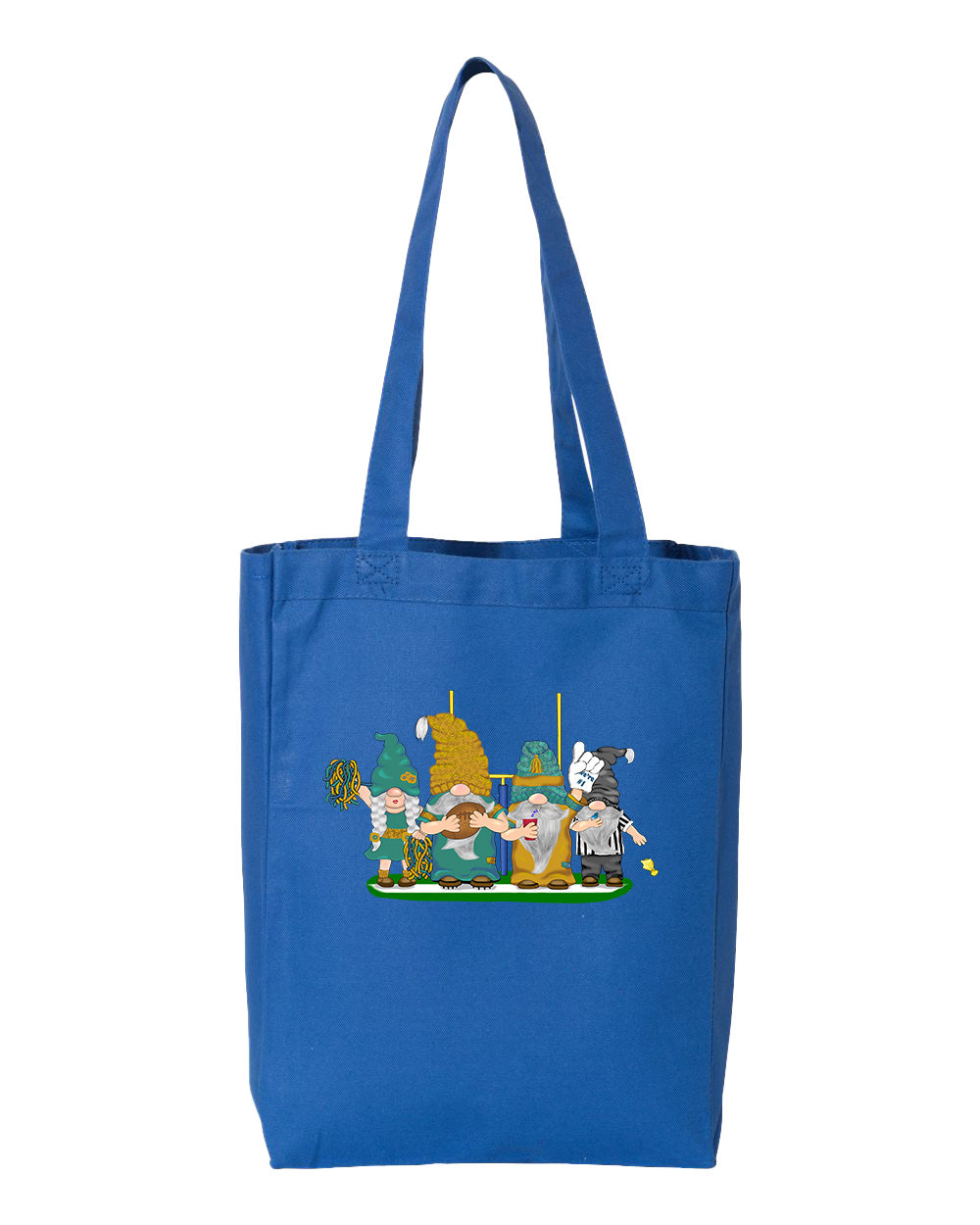 Teal & Gold Football Gnomes  (similar to Jacksonville) on Gusset Tote