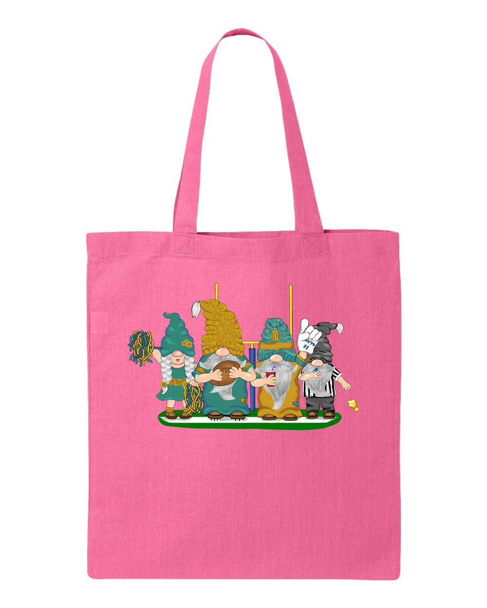 Teal & Gold Football Gnomes  (similar to Jacksonville) on Tote