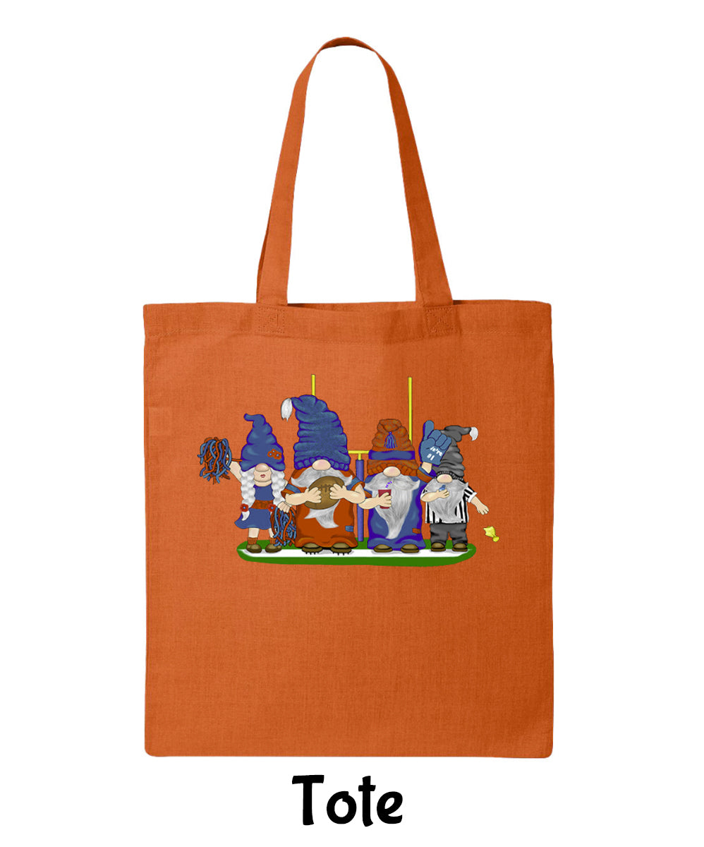 Orange & Blue Football Gnomes  (similar to Chicago) on Tote