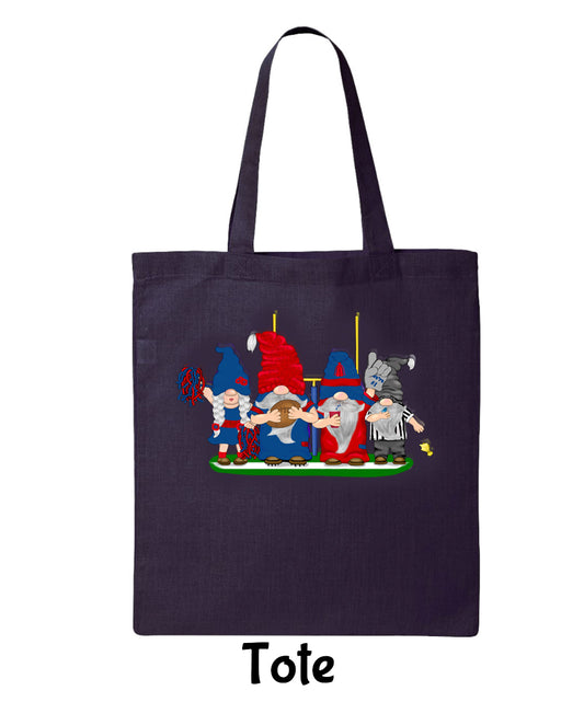 Navy & Red Football Gnomes  (similar to New England) on Tote