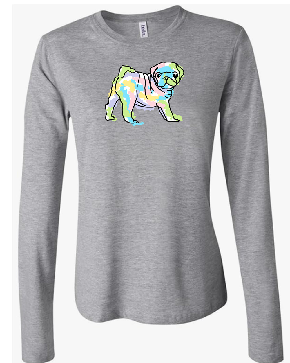 Pug on Women's Long Sleeve T-shirt