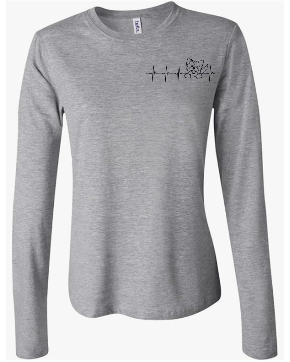 Yorkie Heartbeat on Women's Long Sleeve T-shirt