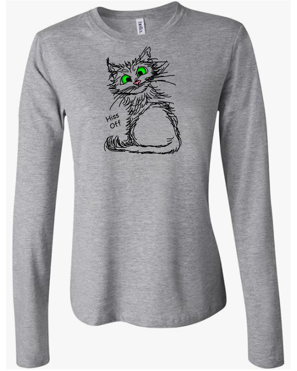 Black Hiss Off Cat on Women's Long Sleeve T-shirt