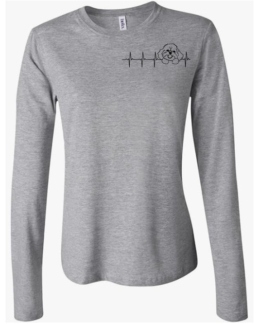 Bichon Heartbeat on Women's Long Sleeve T-shirt