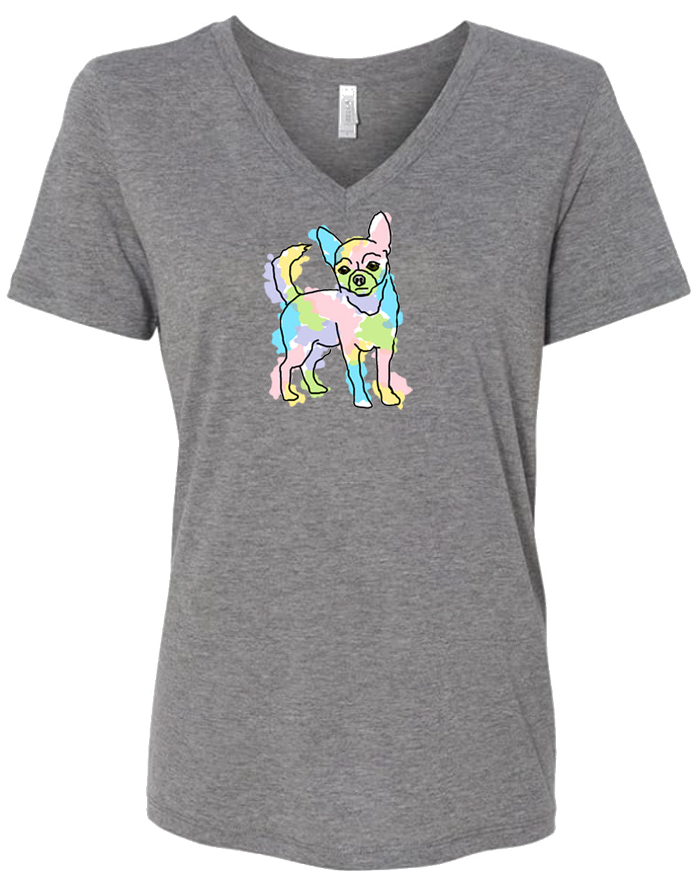 Chihuahua on Women's V Neck T-shirt