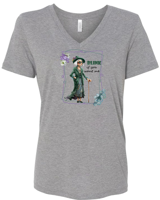 Women's V-neck T-shirt with Snarky Old Ladies
