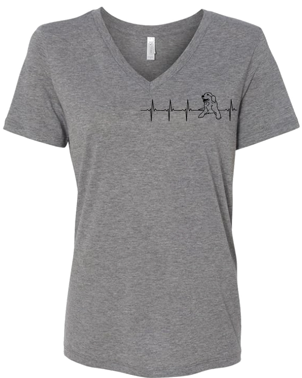 Retriever Heartbeat on Women's V Neck T-shirt