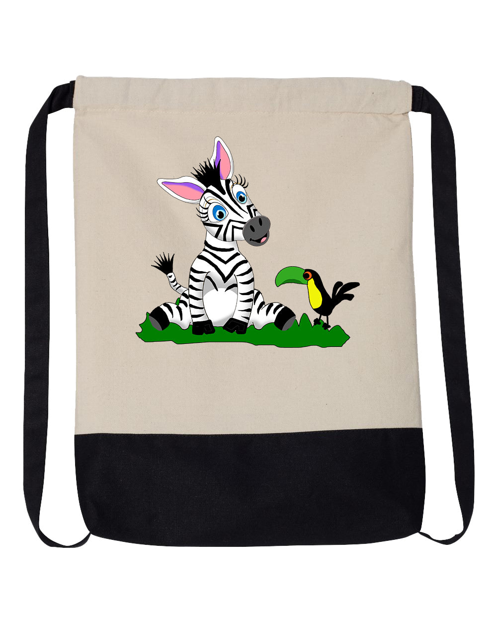 Zebra Drawstring Backpack