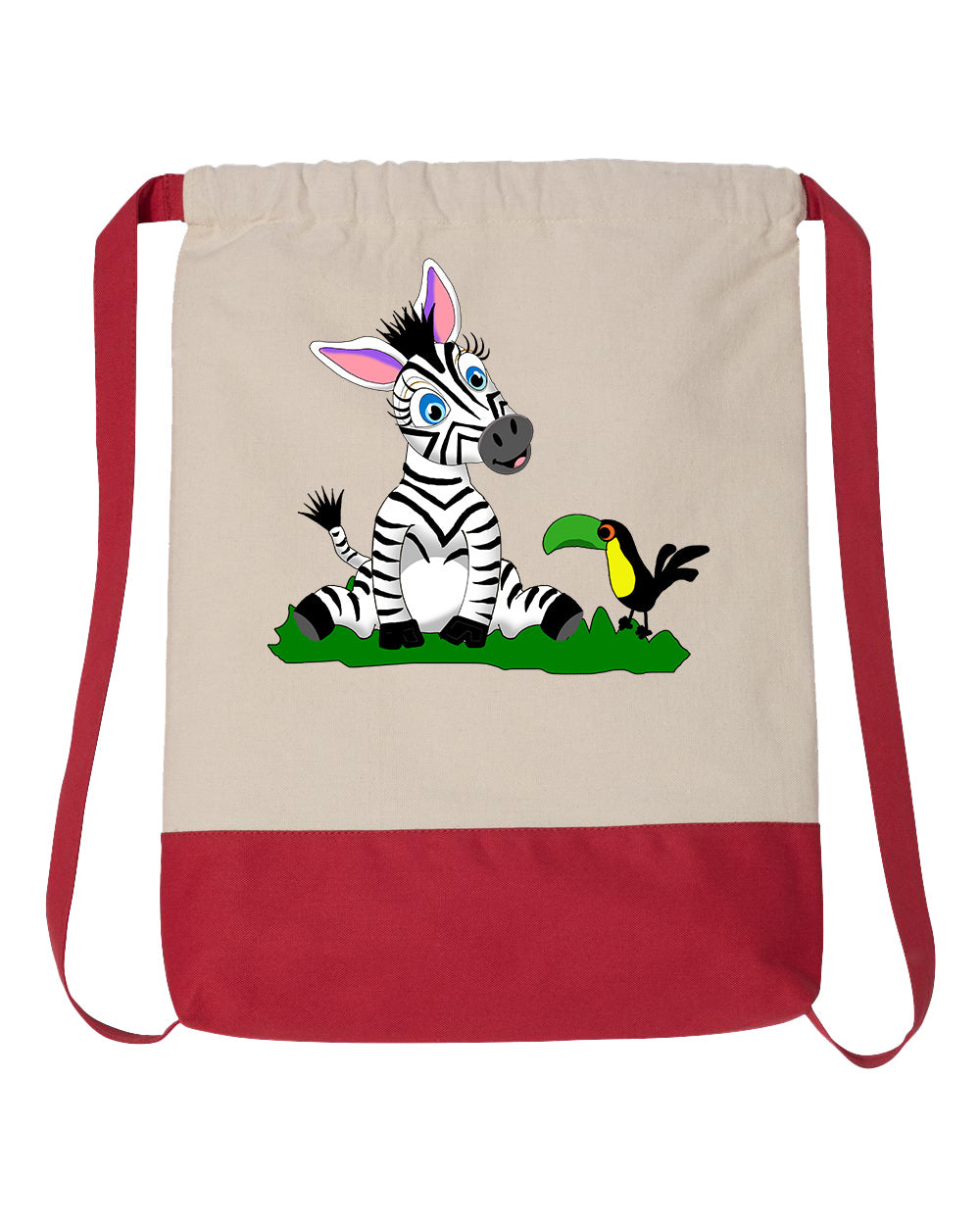 Zebra Drawstring Backpack