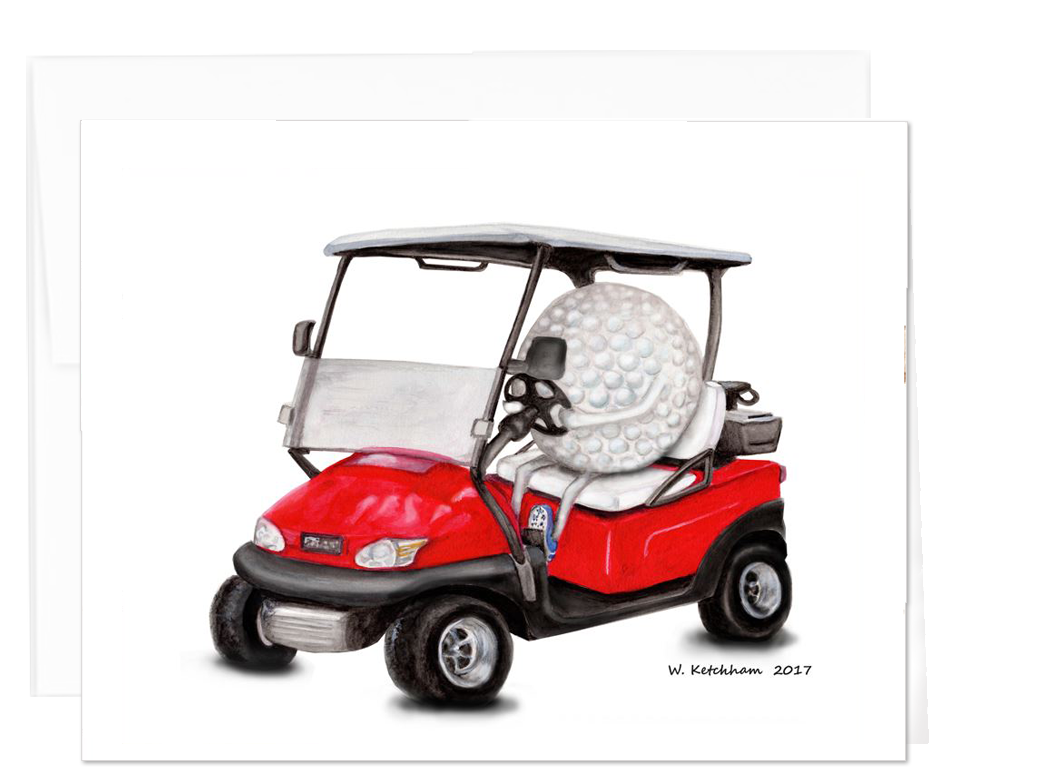 Golfers Note Card Collection - Driving the Golf Cart