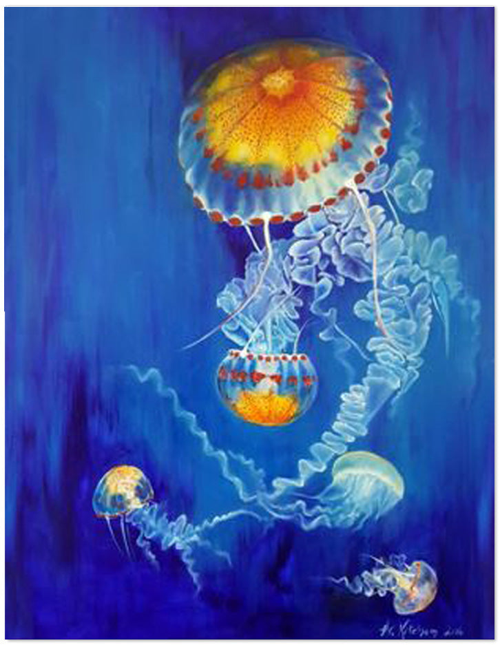Sea Life Print - Sea Nettles