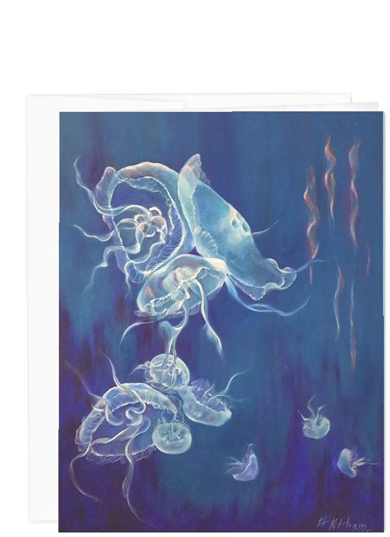 Sea Life Note Card collection - Moon Jellies
